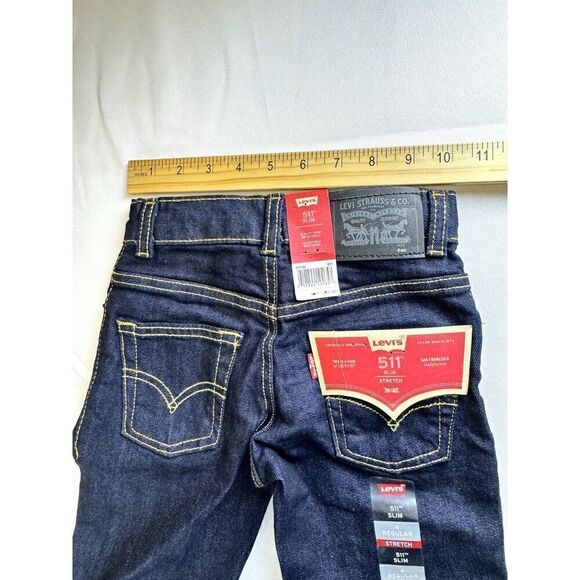 NWT Boy's Levi's Performance 511 Slim Stretch Jeans Size 4 Regular Dark Wash - Picture 8 of 9